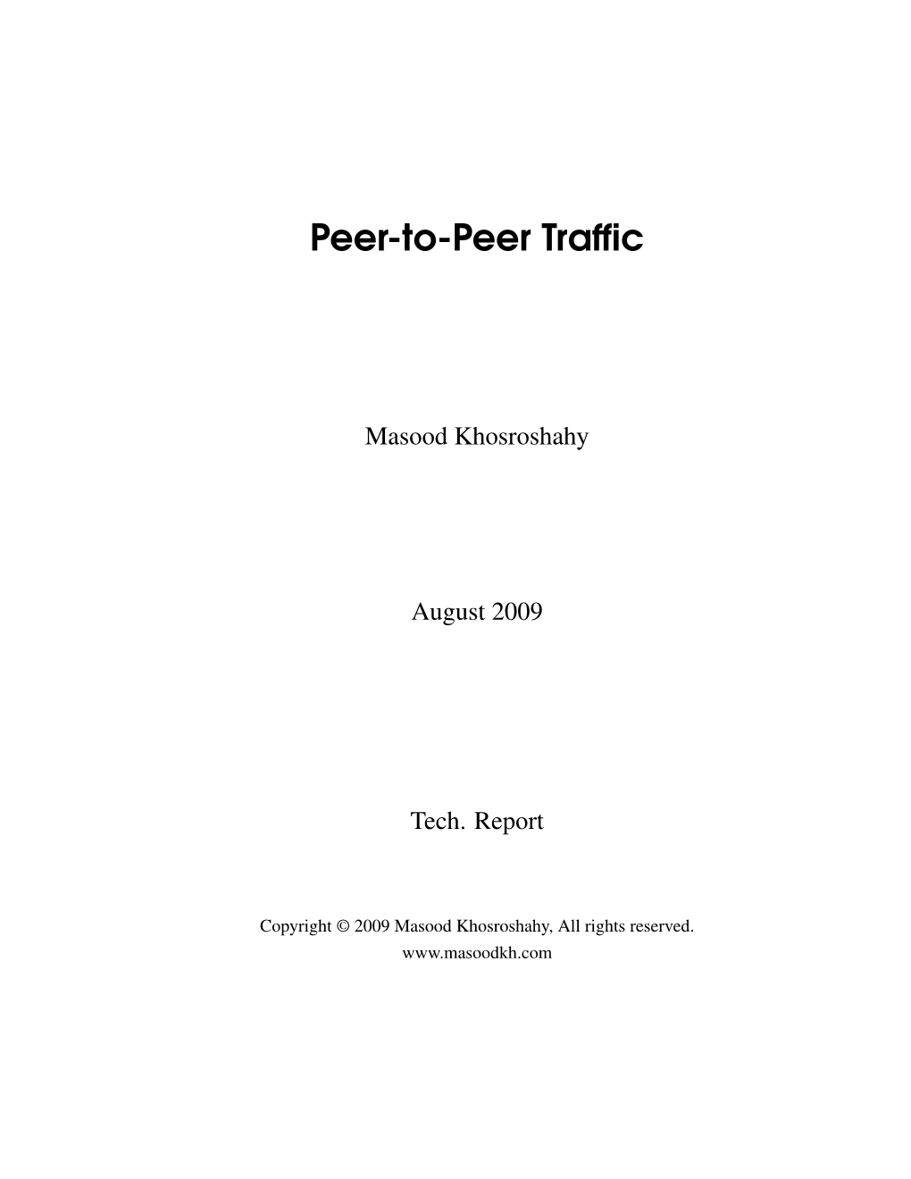 Peer-To-Peer Traffic