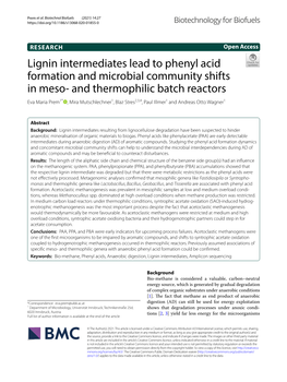 Lignin Intermediates Lead to Phenyl Acid Formation and Microbial