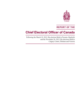 Report of the Chief Electoral Officer of Canada Following the March 19