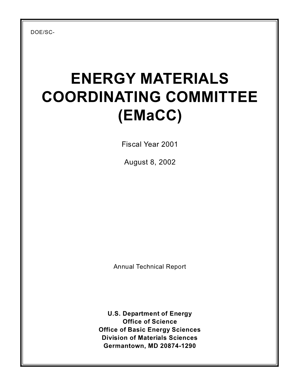 ENERGY MATERIALS COORDINATING COMMITTEE (Emacc)