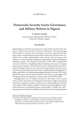 Democratic Security Sector Governance and Military Reform in Nigeria E