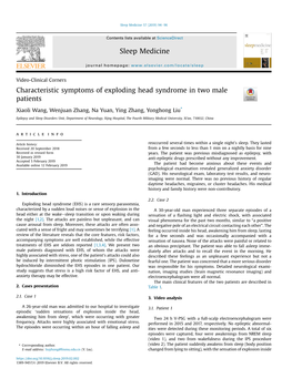 Characteristic Symptoms of Exploding Head Syndrome in Two Male Patients