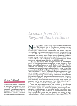 Lessons from New England Bank Failures