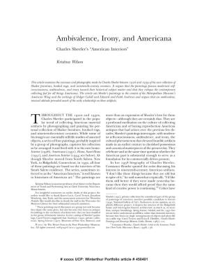 Ambivalence, Irony, and Americana: Sheeler's American Interiors