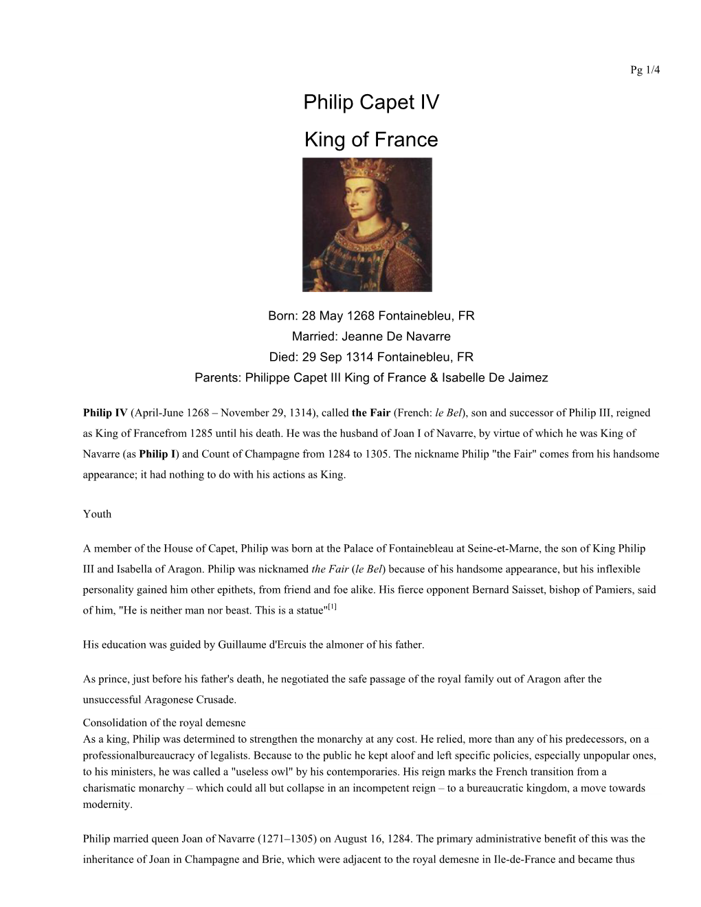 Phillip Iv, King of France