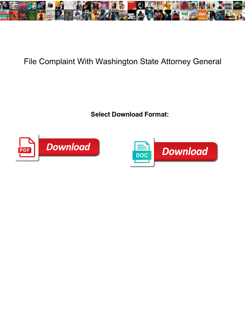 File Complaint with Washington State Attorney General