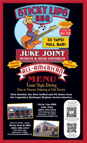 Sticky Lips BBQ Virtual Tour Sticky Lips BBQ Point Your Phone at the Juke Joint QR Codes Below