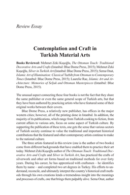 Contemplation and Craft in Turkish Material Arts