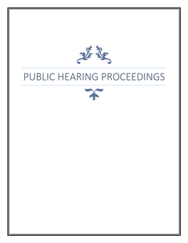 PUBLIC HEARING PROCEEDINGS Minutes of the Environmental Public Hearing of M/S