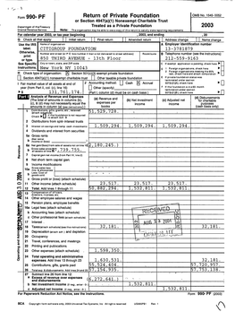 Return of Private Foundation Form 990- PF