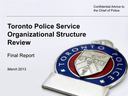 Toronto Police Service Organizational Structure Review