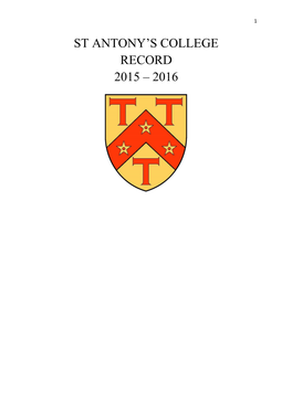 St Antony's College Record 2015