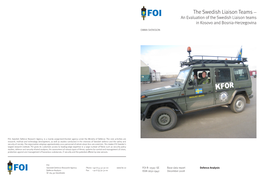 An Evaluation of the Swedish Liaison Teams in Kosovo and Bosnia-Herzegovina