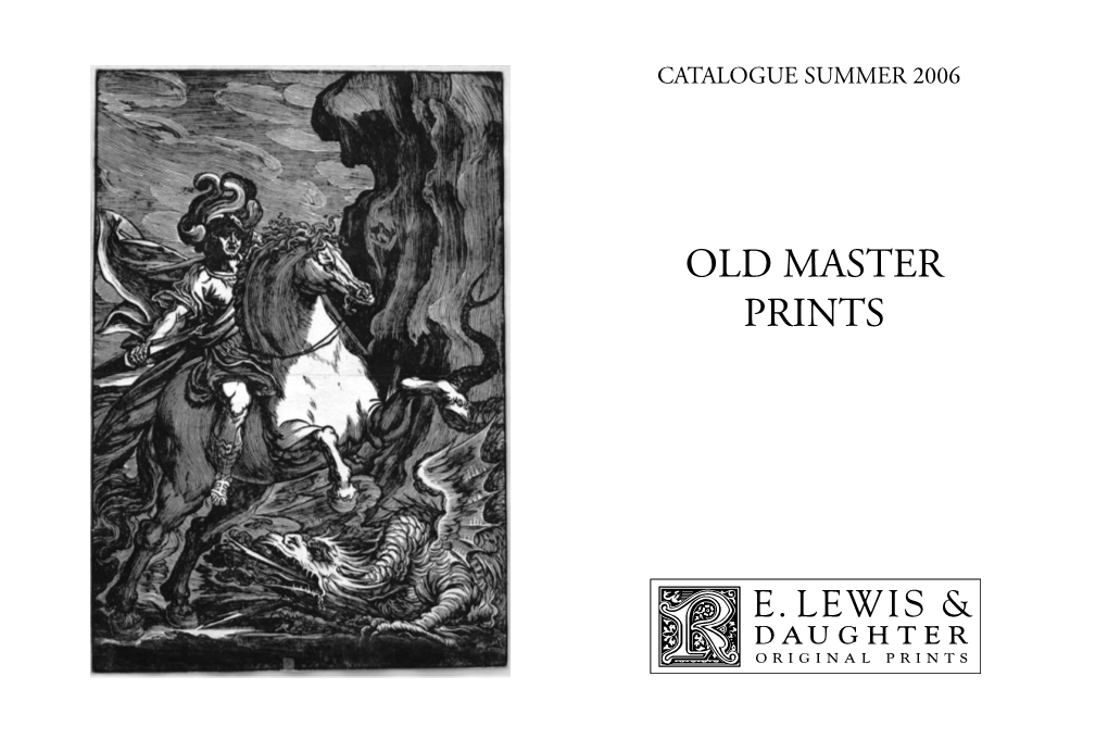 Old Master Prints Catalogue Summer 2006