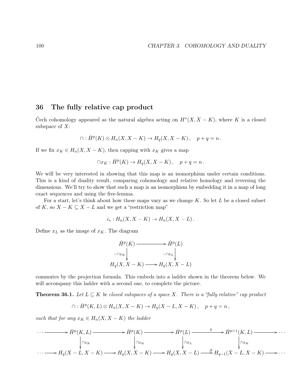 Algebraic Topology I: Lecture 36 the Fully Relative Cap Product