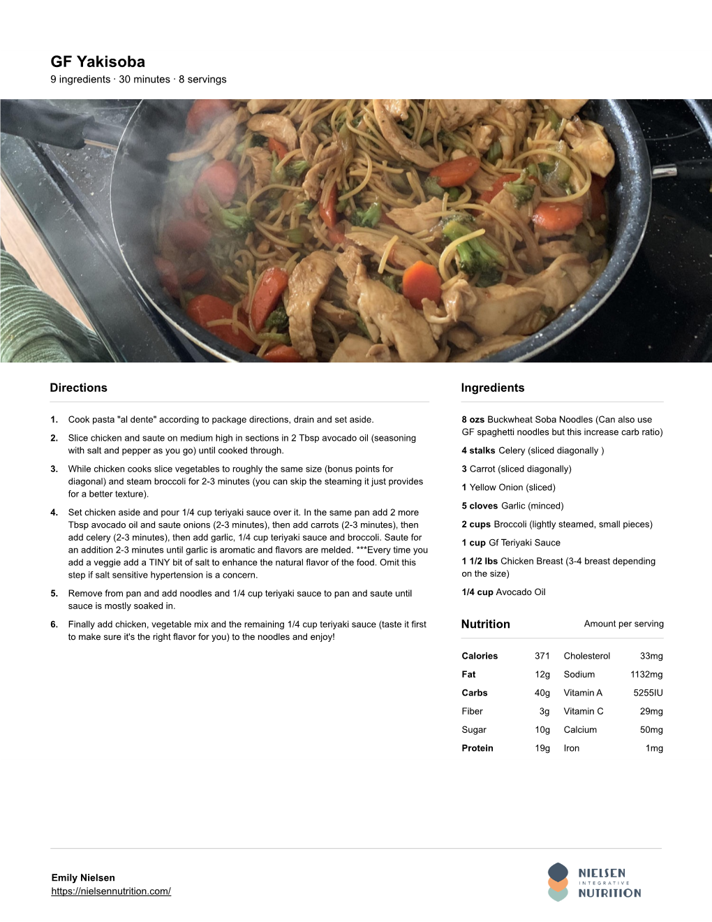 GF Yakisoba 9 Ingredients · 30 Minutes · 8 Servings