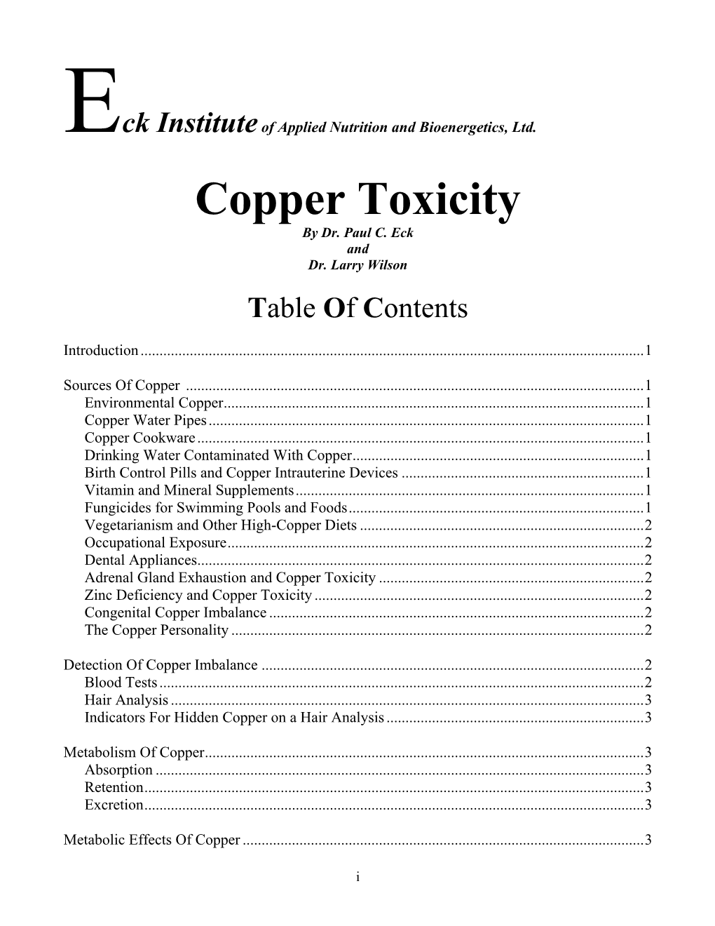 Copper Toxicity by Dr