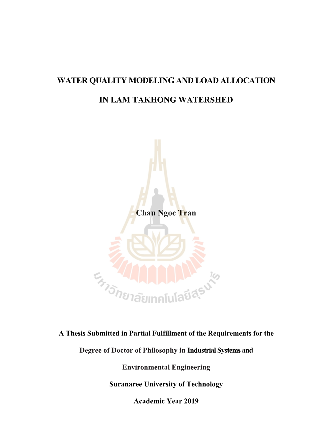 Water Quality Modeling and Load Allocation in Lam