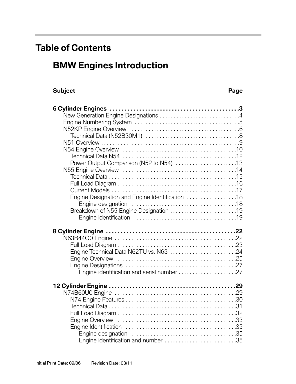 BMW Engines Introduction Model