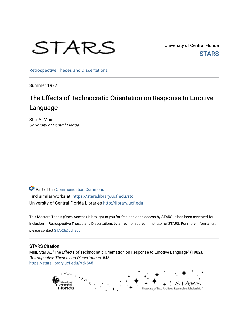 The Effects of Technocratic Orientation on Response to Emotive Language