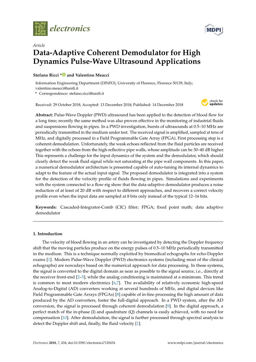Data-Adaptive Coherent Demodulator for High Dynamics Pulse-Wave Ultrasound Applications
