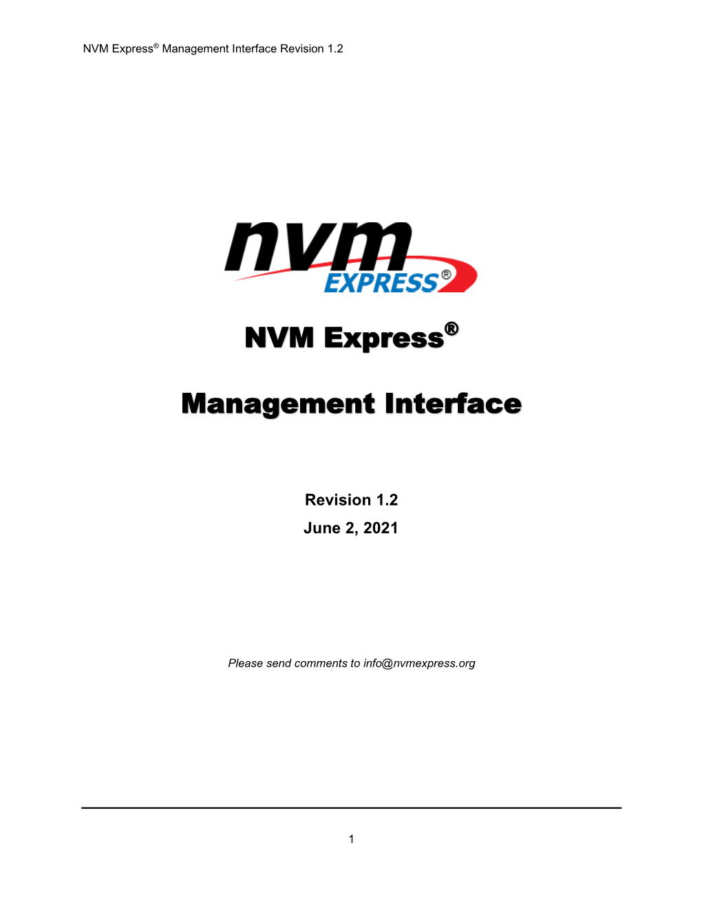 NVM Express Management Interface Specification, Revision