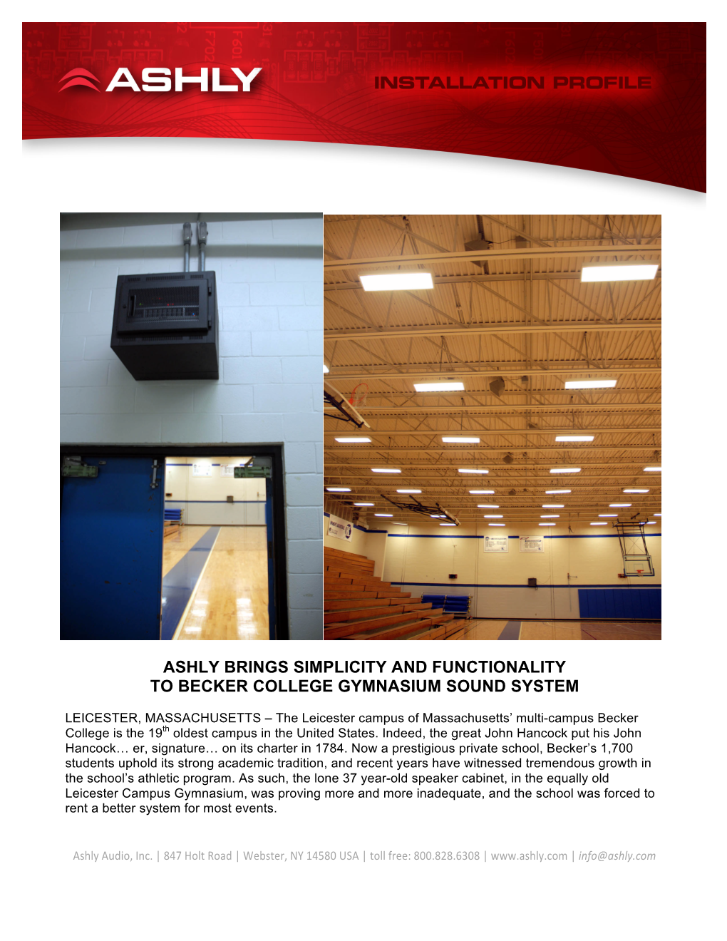 Install Profile Becker College Gymnasium