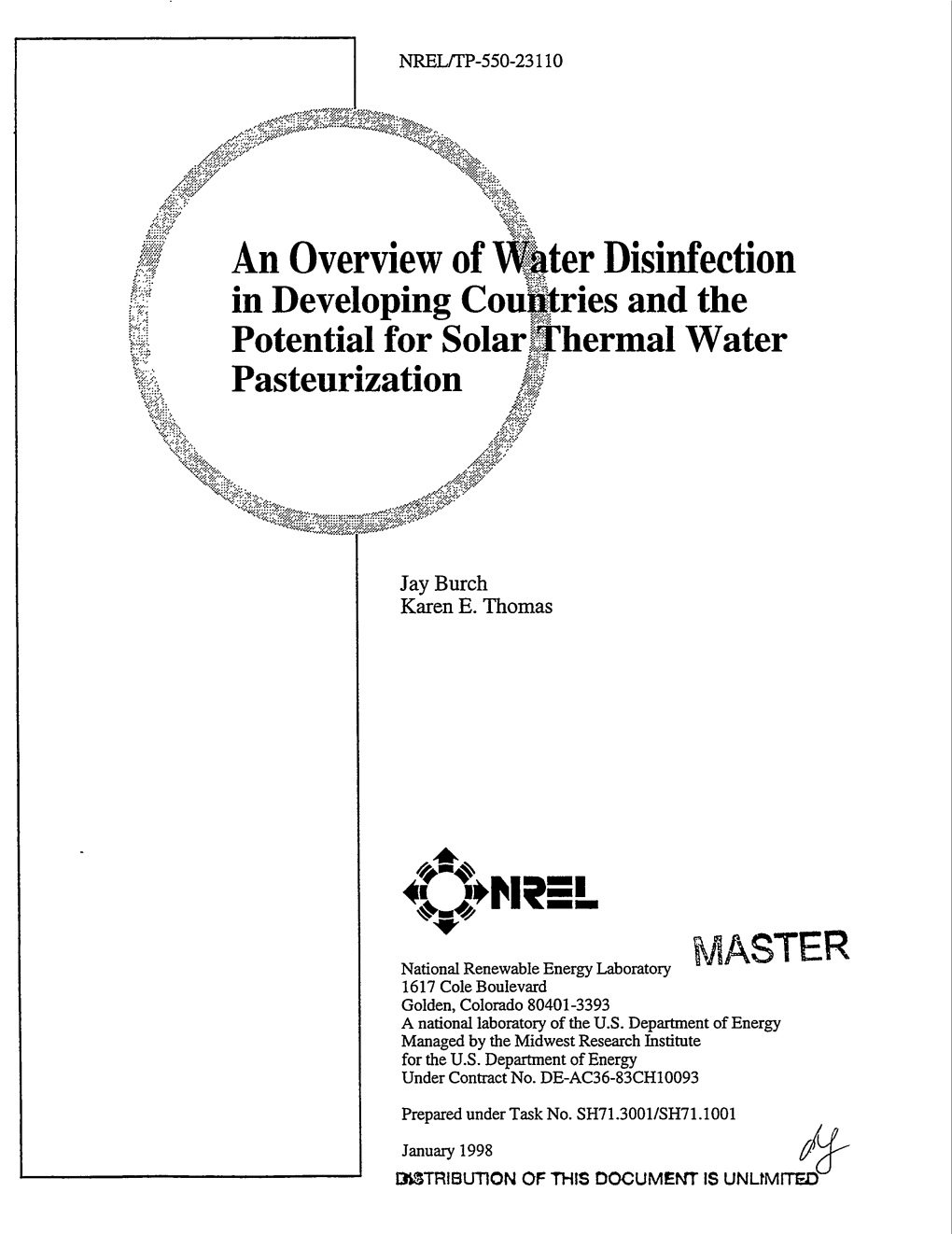 An Overview of Water Disinfection in Developing Countries And