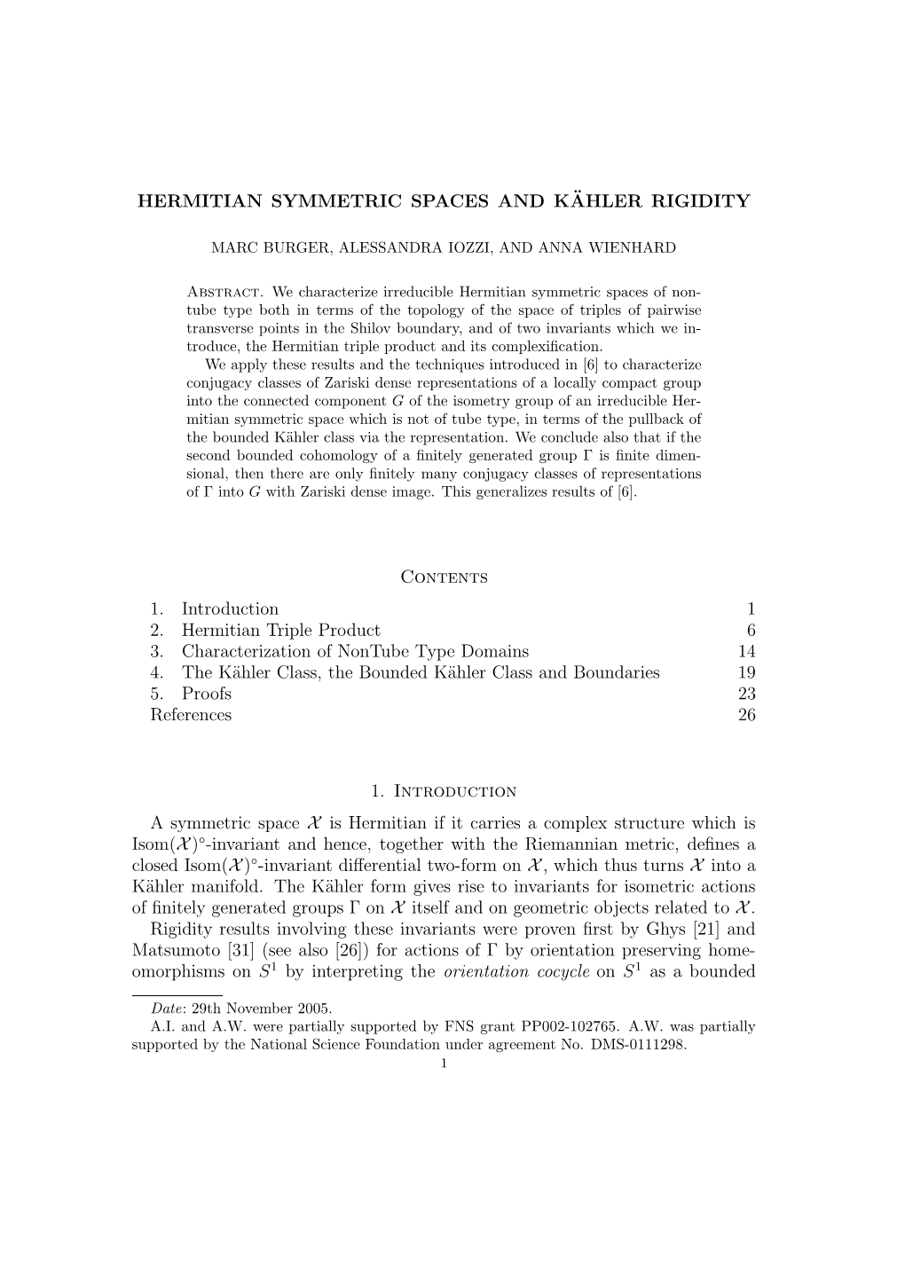 Hermitian Symmetric Spaces and Kähler Rigidity