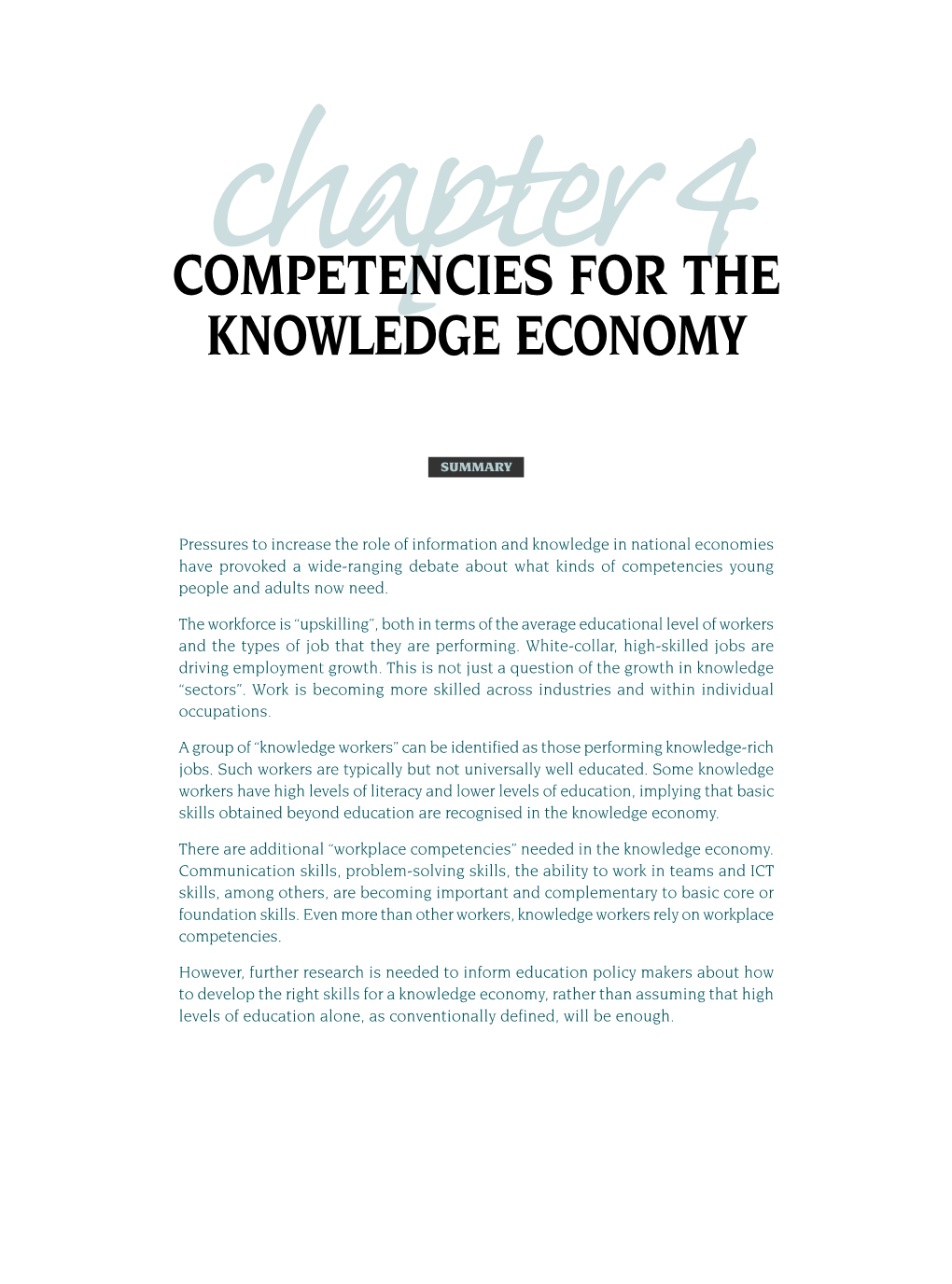 Competencies for the Knowledge Economy