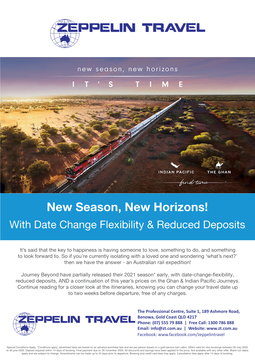 New Season, New Horizons! with Date Change Flexibility & Reduced Deposits