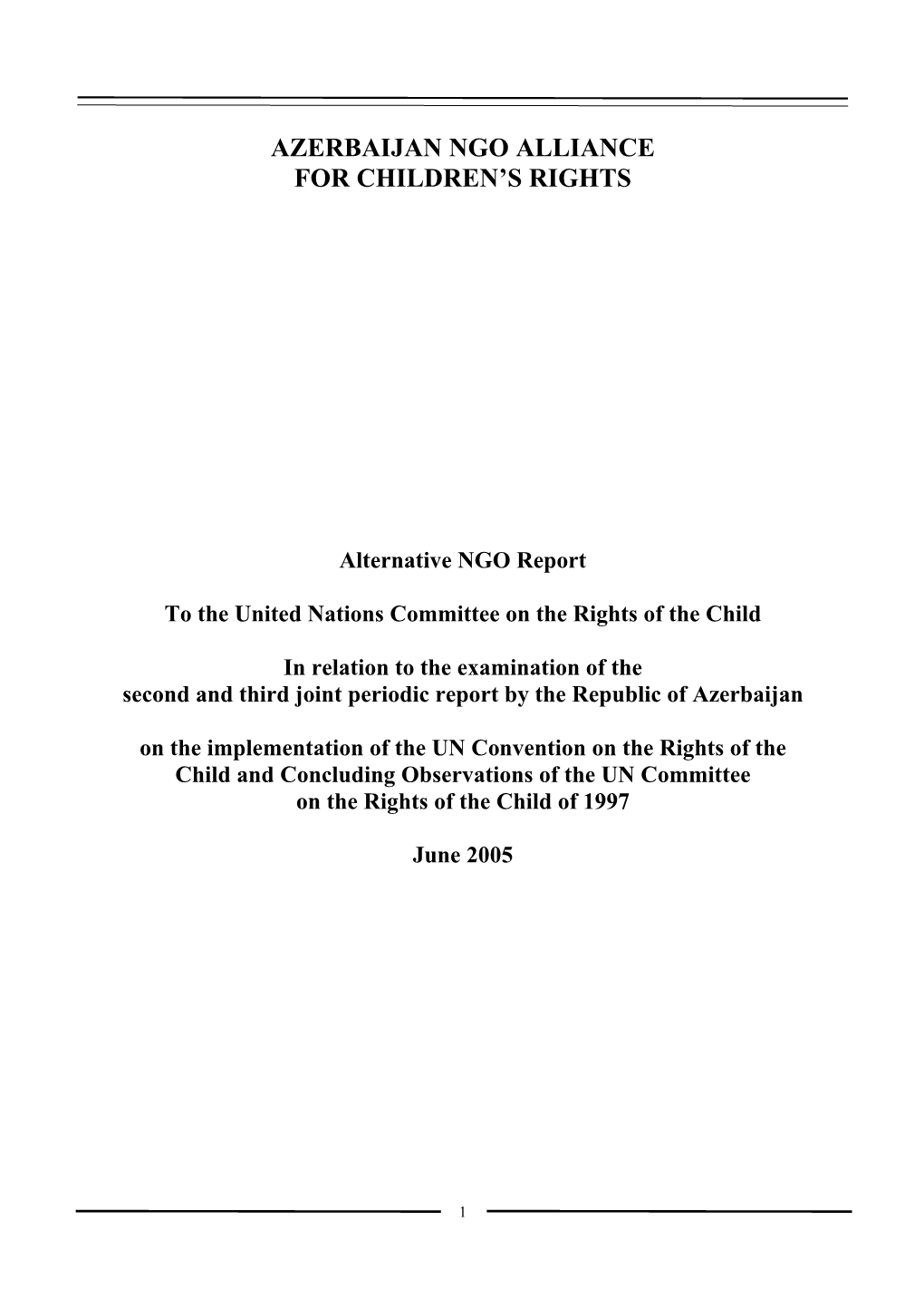 Azerbaijan Ngo Alliance for Children's Rights