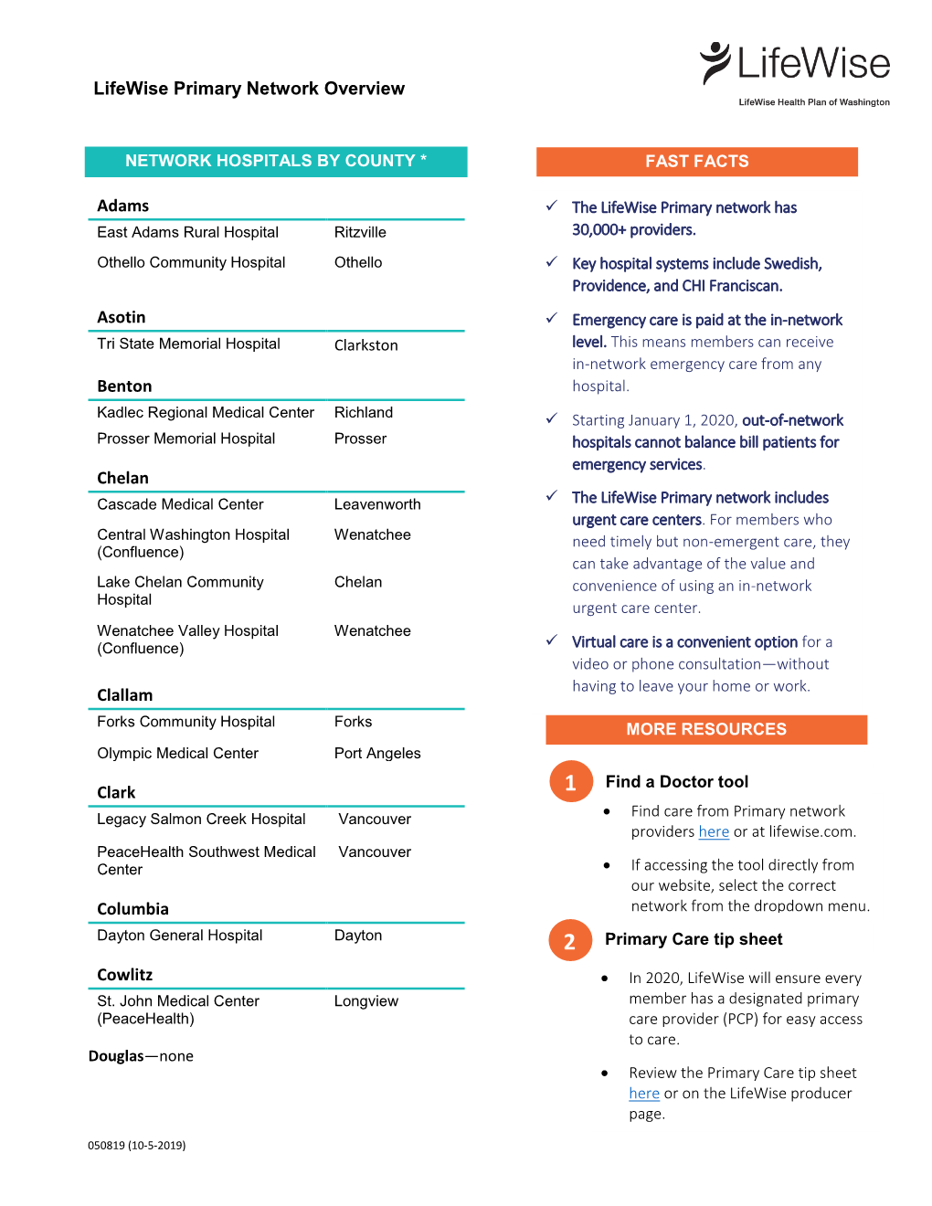 Lifewise Primary Network Highlights