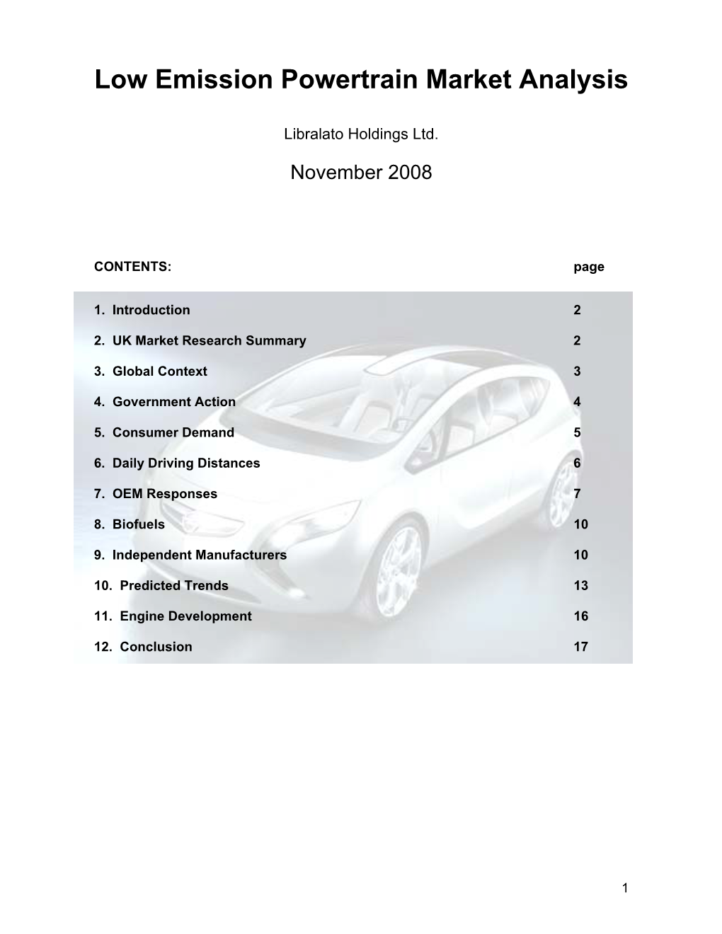 Low Emission Powertrain Market Analysis