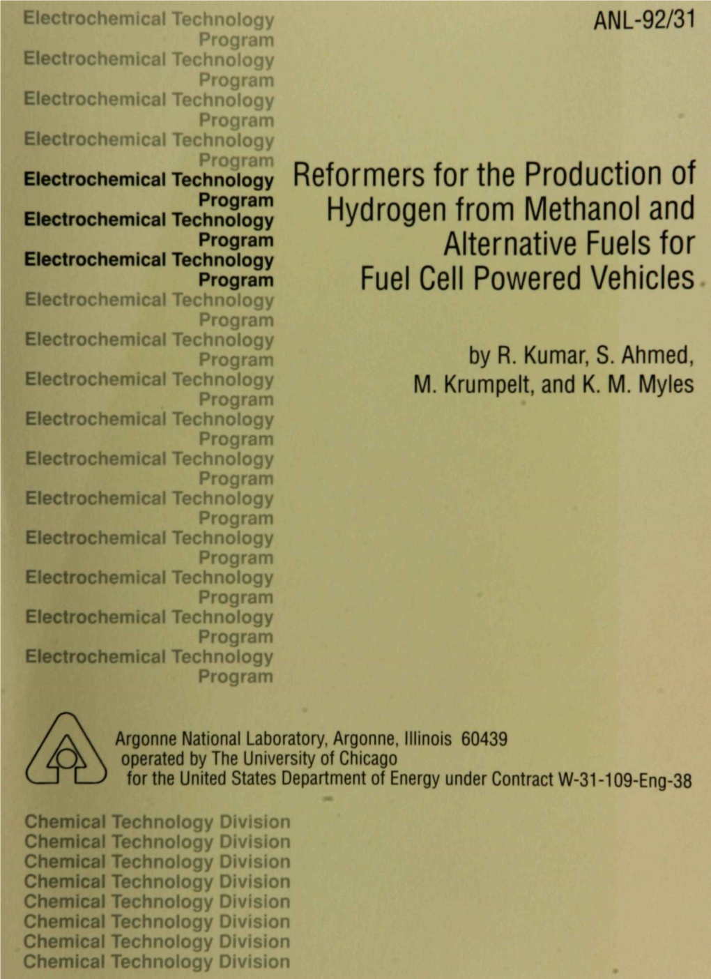 Reformers for the Production of Hydrogen from Methanol and Alternative Fuels for Fuel Cell Powered Vehicles