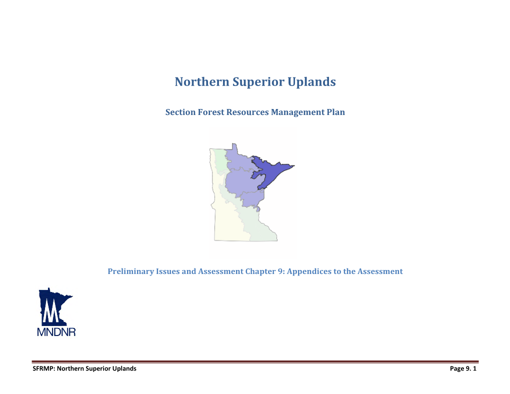 Northern Superior Uplands SFRMP- Chapter 9