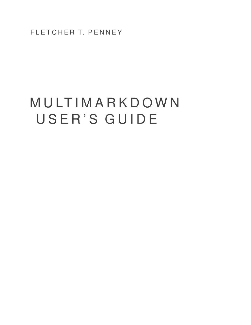 Multimarkdown User's Guide