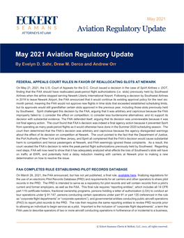 Aviation Regulatory Alert