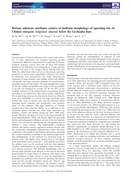 Bottom Substrate Attributes Relative to Bedform Morphology of Spawning Site of Chinese Sturgeon Acipenser Sinensis Below the Gezhouba Dam by H