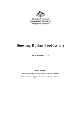 Boosting Durian Productivity
