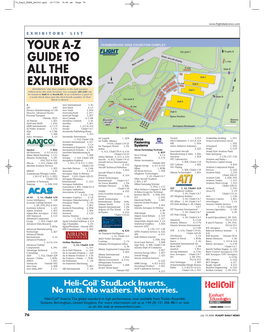 YOUR A-Z GUIDE to ALL the EXHIBITORS REFERENCE: the First Number Is the Hall Number Followed by the Aisle Location