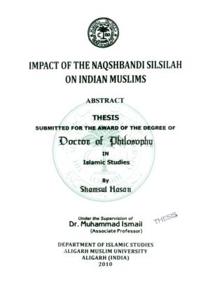 Impact of the Naqshbandisilsilah on Indian Muslims