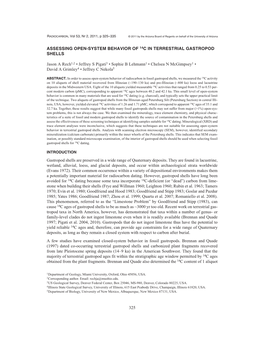 C in Terrestrial Gastropod Shells