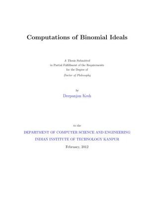 Computations of Binomial Ideals