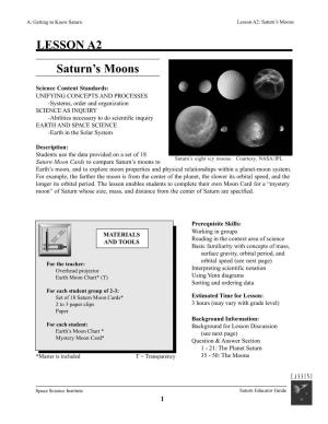 LESSON A2 Saturn's Moons