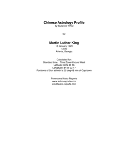 MLK Deep Chinese Astrology Report