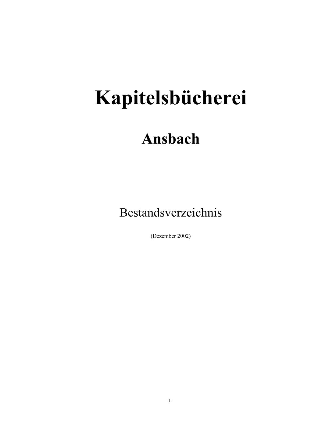 Kapitelsbücherei