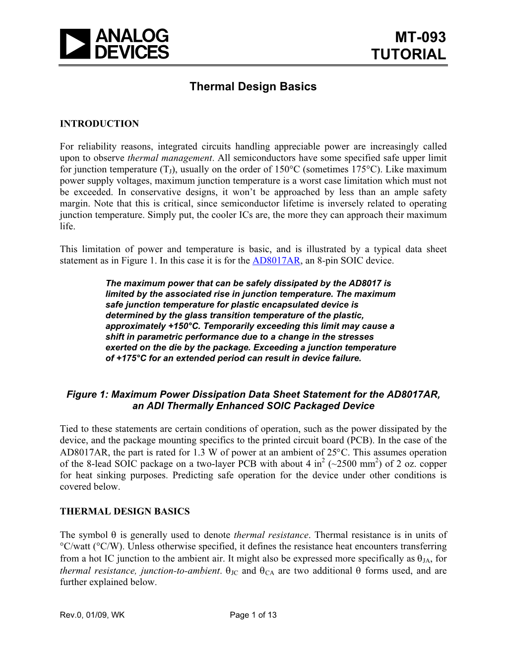 MT-093: Thermal Design Basics