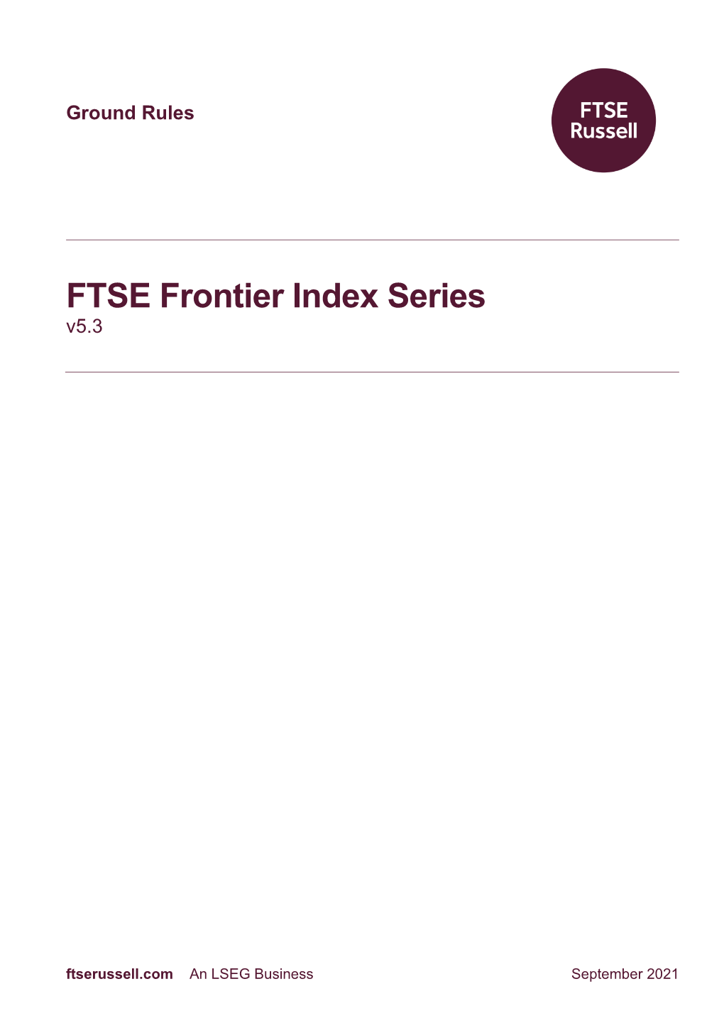 FTSE Frontier Index Series Rules