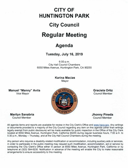 City Council Regular Meeting